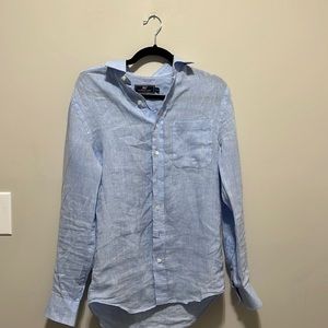 Baby blue Vineyard Vines linen shirt—Extra Small